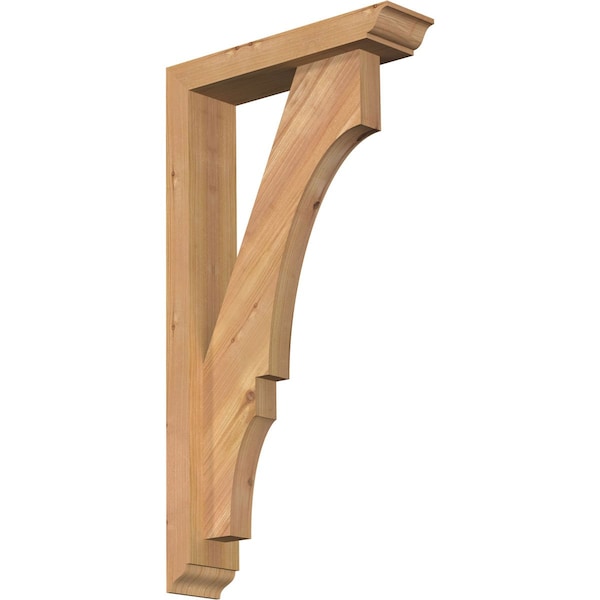Ekena Millwork Balboa Traditional Smooth Bracket w/ Offset Brace, Western Red Cedar, 3 1/2"W x 14"D x 26"H BKT0402X14X26BOA01SWR - main